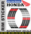 Wheel Stickers for HONDA CB-125-F Rim Reflector Tape Motorcycle Decals Graphics 17". 