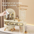 Countertop Portable Cosmetic Organizer Makeup Storage Organizer Box with Jewelry Shelf. 