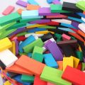 Wooden Domino Blocks 100 Pcs Colorful Educational Game for Kids. 