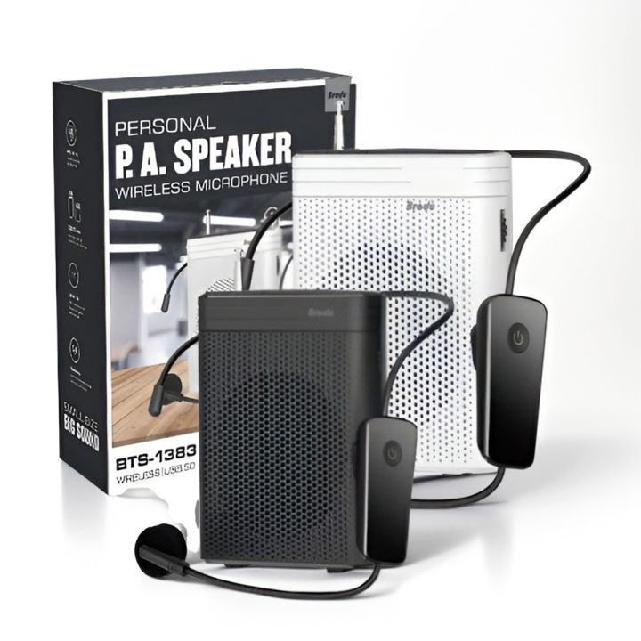 PA Speaker Digital Wireless Voice Amplifier with Wireless Headband Microphone, FM Radio, USB & TF Card Support