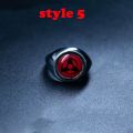 Anime Naruto Rings Akatsuki Sharingan Itachi Kakashi Adjustable Metal Ring Unisex Halloween Cosplay Accessories Gifts. 