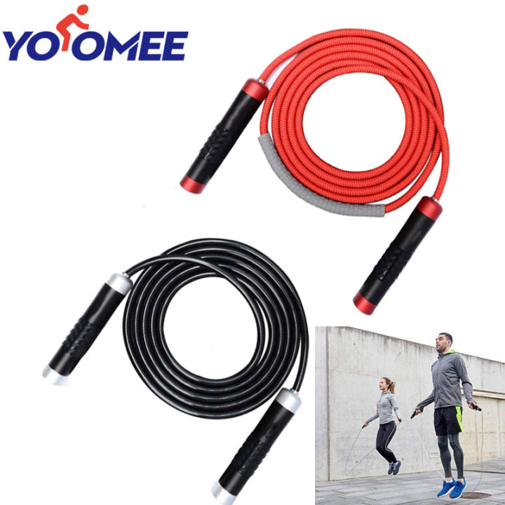 Yoomee Weighted Jump Rope - Heavy Jump Ropes with Adjustable Extra Thick Cable, Aluminum Silicone Grips Handles, High-Speed Ball Bearings, Premium Skipping Rope for Workouts Crossfit Home Fitness MMA & Gym