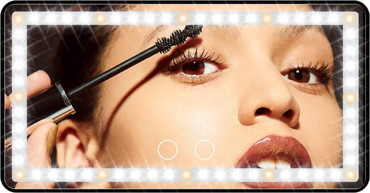 Car%20Sun%20Visor%20Mirror,%20with%203%20Light%20Color%20Modes%20&%2060%20LEDs,%20Dimmable%20Touch%20Screen,%20Rear%20View%20Sun-Shading%20Travel%20for%20Car%20Truck%20SUV(Not%20Rechargeable)%20-%20Image%202