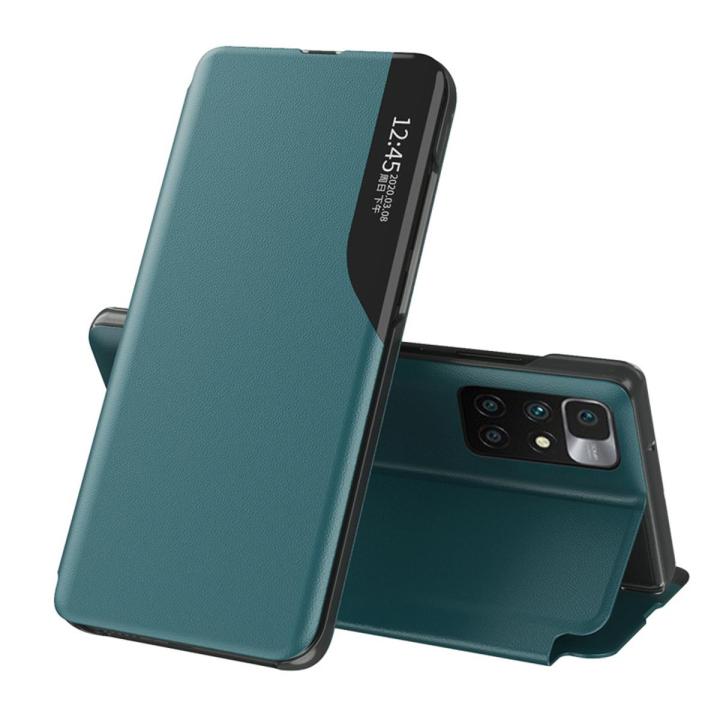 Flip Leather Phone Case For Xiaomi Redmi 10 Back Moble Phone Case Men Boy Smart Window View Magnetic Book Stand Cover Fundas