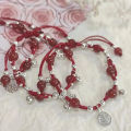 Miaojiang girl hand-woven red rope bell bracelet, Chinese style, ethnic temperament, versatile honmei bracelet. 