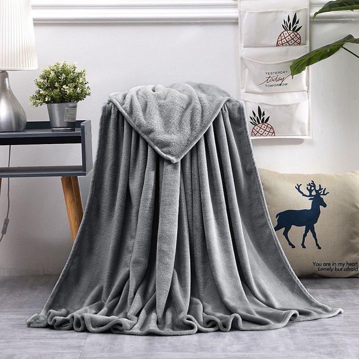 Super Soft Warm Solid Warm Micro Plush Fleece Blanket Throw Rug Sofa Bedding