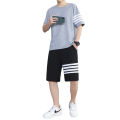 2 Piece Sets Short Sleeve Tshirts+Shorts brand clothing set Men Cotton Sports Suits outfits 2023 New Summer Tracksuit Casual. 