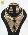 Design Dubai Gold Color Wedding Bridal Accessories Costume Necklace Set African Costume Jewelry Sets. 