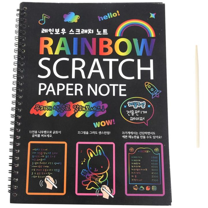 A5 SCRATCH NOTE PAD Scratch book with wooden stick scratch notepad