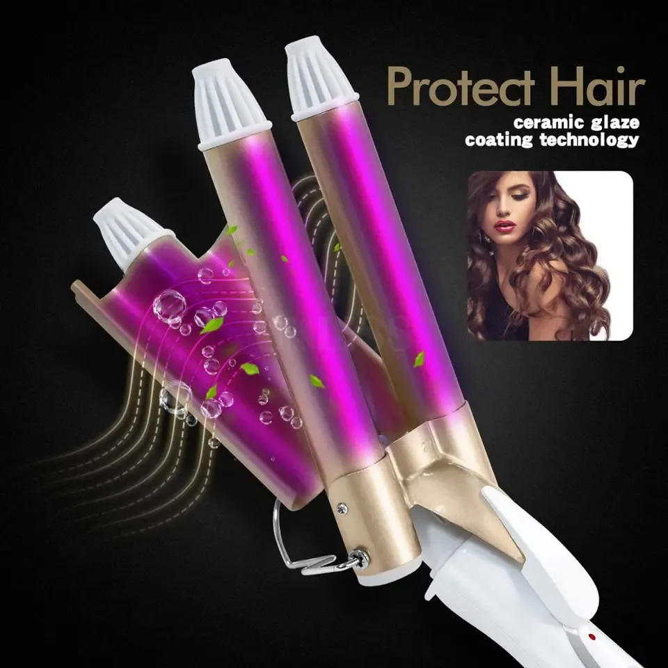 Professional Hair Tools Curling Iron Ceramic Triple Barrel Hair Styler Hair Waver Styling Tools Hair Curlers Electric Curling Daraz.pk