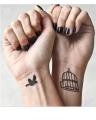 Classic Black Bird Cage Temporary Tattoo Hand Body Waterproof Temporary Tattoo. 