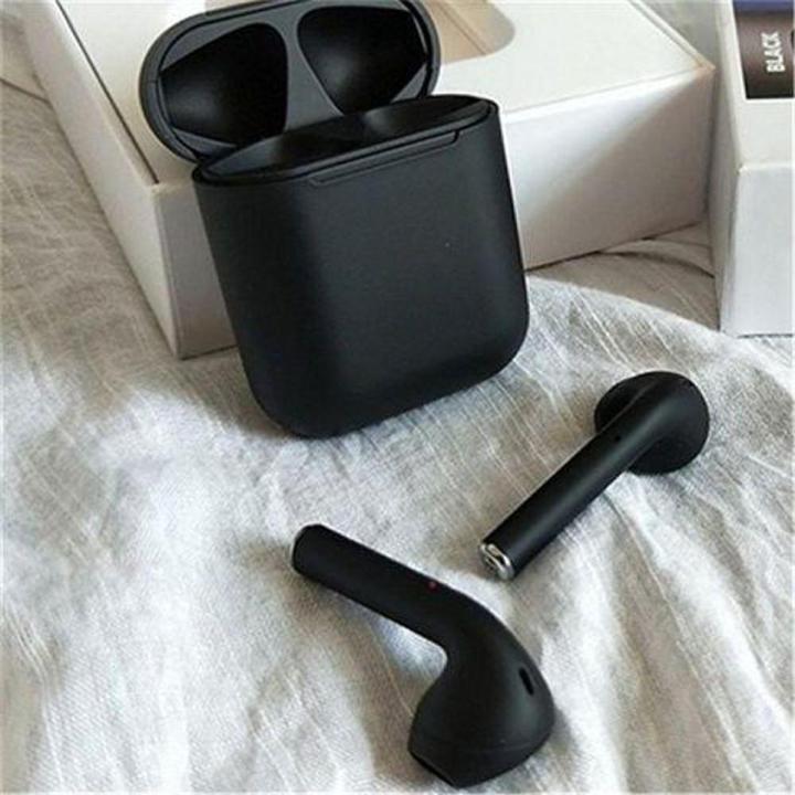 i12 TWS Airpods_ with Super Sound & High Quality Touch Sensors True Stereo Headphones with Built in Mic 10m Transmission Bluetooth Wireless Earbuds , Charging Case Sport Headset for all Bluetooth Smart devicess