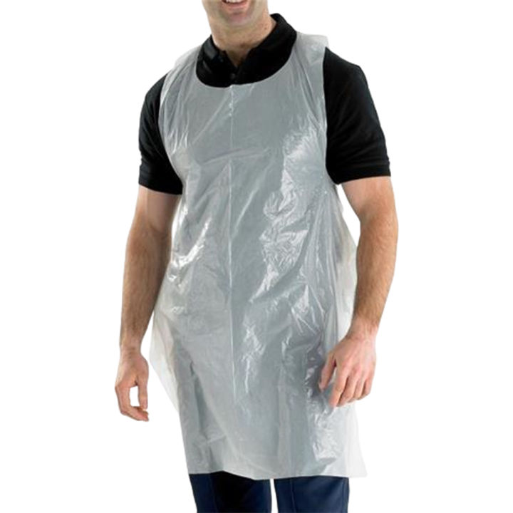 Disposable white apron waterproof with attached ties 50pc pack - Salon Designers