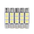 10Pcs 3-SMD 29-30mm 6641 Fuse LED Bulb Vanity Mirror Light Sun Visor Lamp White. 