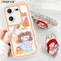 AMORVOR for Tecno Pova 5 Back Cover With Free Holder Lovely Girl Soft Wavy Phone Case Camera Protection Transparent TPU Soft Cover. 