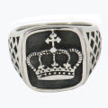 Man Jewelry Stainless Steel Vintage King Crown Ring Signet Bands For Men, Punk Vintage Style. 