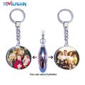 DIY Double Side Photo Custom Keychain Personalized Keyrings Customized Glass Cabochon Family Lovers Baby metal Key chain Gifts. 
