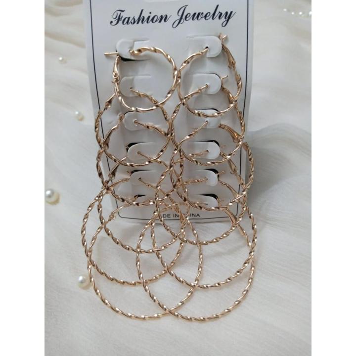6Pairs Big Circle Hoop Earrings Set for Women Girls Baliya Ear Clip Punk Style Earring Ear Ring Wedding Jewelry