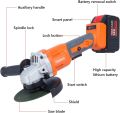 18V Cordless Angle Grinder with 2pcs 5.0Ah Battery, Charger, 125mm, 10000rpm, 3 Cutting Wheels Accessories and Carrying Case, for Cutting and Grinding. 