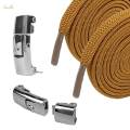 Elastic Shoelaces Shoe Laces Cotton Sneakers Quick Strings Brown. 