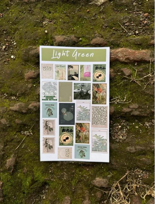 Light Green Aesthetic Journaling Sticker Sheet |uncut Stickers Sheet For Journaling | Journaling Stickers For All Purpose | Aesthetic Room Decor |  Book Stickers For Journal | Aesthetic Stickers For Boys And Girls | Stickers Aesthetic