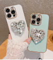 Applicable Voice Transmission Note30Pro Phone Case Rhinestone Love Bracket POVA4 New InfinixHot20 Silicone. 