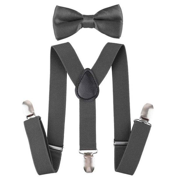 Suspenders for Kids Elastic Suspender, Galas + Bow Tie, Bowtie, Pack of 2 -