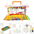 Colorful Educational Straw Constructor Building Set for Kids 3-8 Years - Stem Toy for Creative Building, Imagination, and Fine Motor Skills Development - Ideal Gift for Boys and Girls, 5 Colorful Straws. 