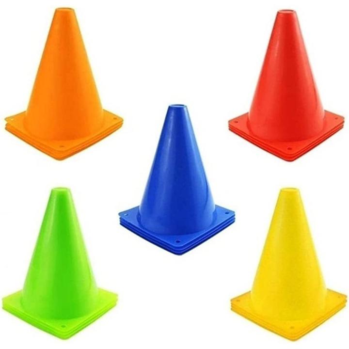 6 inch Multipurpose Training Cones Football Basketball, Soft & Durable Traffic Cone for Safety, Agility, Soccer, Football & Other Activities, 6 Inch Sport Football Training Maker Bucket Traffic Cone Triangular Marker Obstacle Training Cone