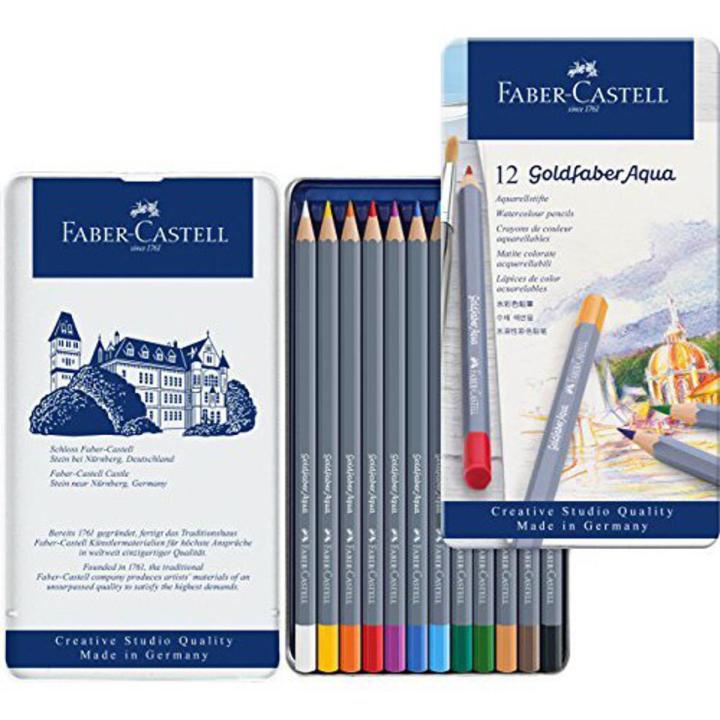 Faber-Castell Creative Studio Goldfaber Wood Cased Color Pencils - Tin of 12 Colors