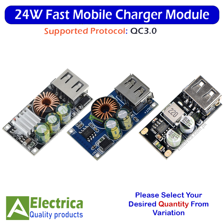 24W 5V 3.4A Fast Mobile Phone Charging Module QC3.0 USB Quick Charger Module By Electrica