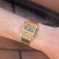 CASIO VINTAGE GOLDEN DIAL WITH GOLDEN BRACELET WATCH - A100WEFG-9ADF. 