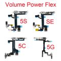 New Power Button On Off Flex Cable For iPhone 5 5S SE 2016 2020 Mute Volume Switch Connector Ribbon Parts. 