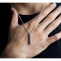 Adil Ashraf Traders Silver Never Fade Stainless Bar Locket Necklace Pendant for Boys & Men. 