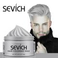 Sevich Temporary Hair Color Wax Men Diy Mud One-time Molding Paste Dye Cream Hair Gel for Hair Coloring Styling Silver Grey 120g. 