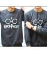 Harry Potter Glasses Printed Black Sweatshirt For Men. 