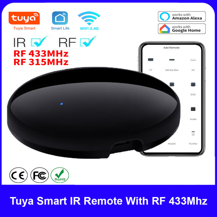 Tuya WiFi Smart IR + RF Universal Remote Control | Works with Alexa Google Assistant | Control AC, TV, Fans & RF Devices via Smart Life App | All-in-One Smart Home Automation Hub