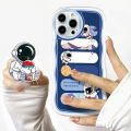 AMORVOR for Samsung Galaxy A23 Back Cover (With Free Holder) Astronaut Soft Wavy Phone Case Camera Protection Transparent TPU Soft Cover. 