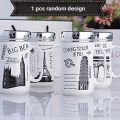 Designer Ceramic Coffee Mugs with Mirror Lid -  400ml (Random Design). 