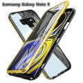 【 Miga Plaza 】 For Samsung Galaxy Note 9 Magnetic Case 360 Front+Back double-sided 9H Tempered Glass Case For Samsung Galaxy Note 9 Metal Bumper Case. 