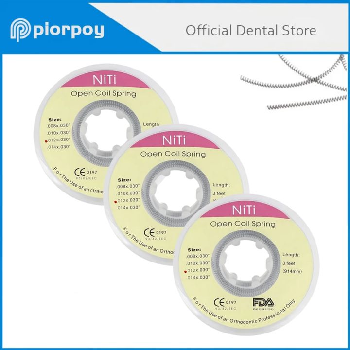 PIORPOY Dental Orthodontic Open Coil Spring 3 Feet(914mm) For Bracket Braces Archwires 0.008/0.010/0.012/0.014 Niti Dental Tool