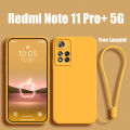 Silicone Case for Xiaomi Redmi Note 11 Pro+ 5G/Note 11 Pro Plus 5G Official Original Straight Edge with Lanyard Phone Case Lens Protector Cover Casing -N1. 