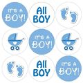 Boy Baby Shower Candy Stickers, Blue Chocolate Drops Labels - 100 Count. 