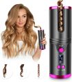 Cordless Hair Curler, Automatic Hair Curling Iron, Heatless Hair Rotating Curler with 3 Temperature & Timer Settings, Portable Rechargeable Rotating Ceramic Curling Fast Heating. 