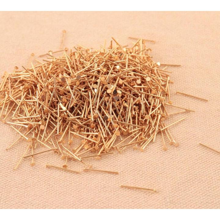 Flat Head Pins Golden Head pins For Making Jewelry Findings DIY Accessories 100pcs/ Bag 14mm
