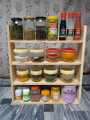 4 Shelf Kitchen Wall Hanging Rack. Large Storage Capacity. Wall Spice Shelf Organizer. 