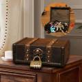 Retro Style Treasure Box Wooden Jewelry Storage Box Jewelry Box for Earrings Brooches. 
