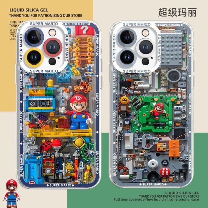 Shell For Xiaomi Redmi Note 11 10 10S 11S 8 9 7 8 9S 9T 9C K40 Pro POCO F3 Casing Soft TPU Game Super Mario Bros. X Anti-falling Cute Korean INS Cartoon Full Protection