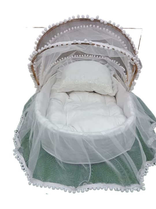 Cane%20wood%20Bassinet%20with%20Fixed%20Folding%20Mosquito%20Net%20%7C%20Portable%20Bed%20for%20Baby%20%7C%20Easy%20to%20Carry%20-%20Image%202