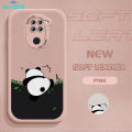 ZeroQiQi for Redmi Note 9 Back Cover Climbing Bamboo Panda Cartoon PU Leather Lambskin Soft Drop Resistant Phone Case. 